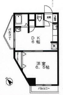 ライオンズマンション塩田駒込(1DK/8階)の間取り写真