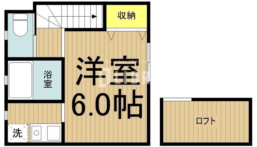 ジュネス羽衣(ワンルーム/2階)の間取り写真