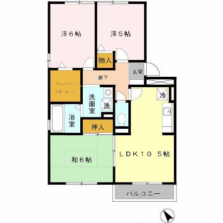 センチュリーコート(3LDK/2階)の間取り写真