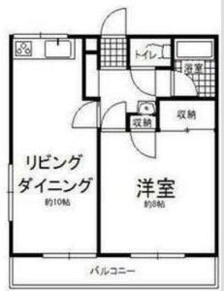 マンション南松戸(1LDK/3階)の間取り写真