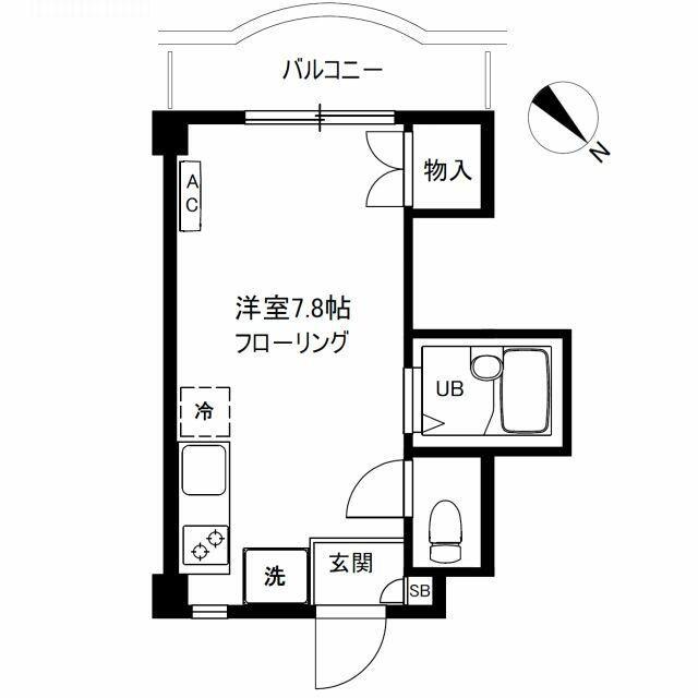 こすたぁる(ワンルーム/2階)の間取り写真