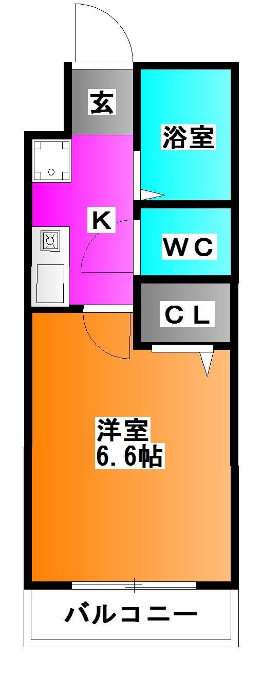 アクシーズグランデ蕨III(1K/5階)の間取り写真