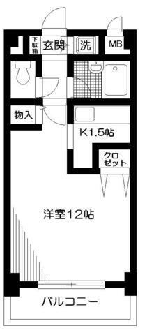 ルーセント方南(1K/3階)の間取り写真