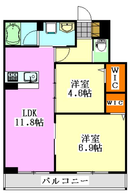ルミエール駿河台(2LDK/3階)の間取り写真