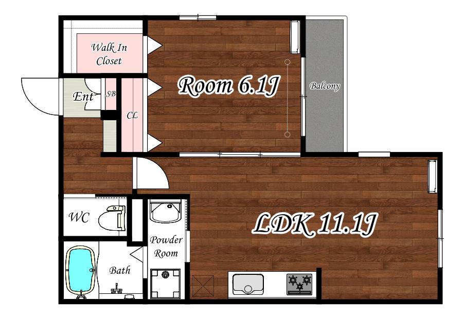 CASA FELICE VITA(1LDK/3階)の間取り写真