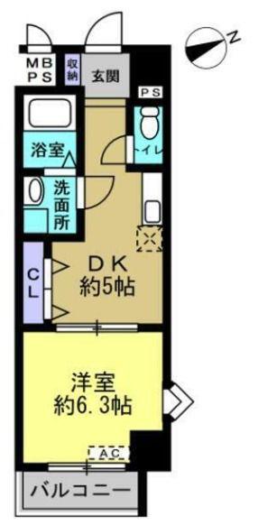 IMASA MORUGEN壱番館(1DK/7階)の間取り写真