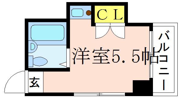 ハイツ大田(ワンルーム/3階)の間取り写真