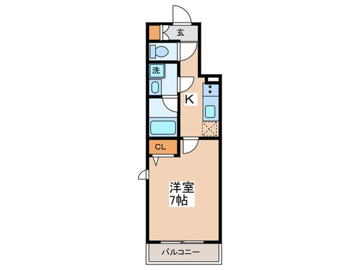 CREVISTA氷川台(1K/4階)の間取り写真