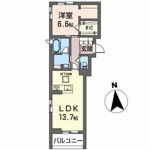 ラ・ルーチェ台原(1LDK/1階)の間取り写真