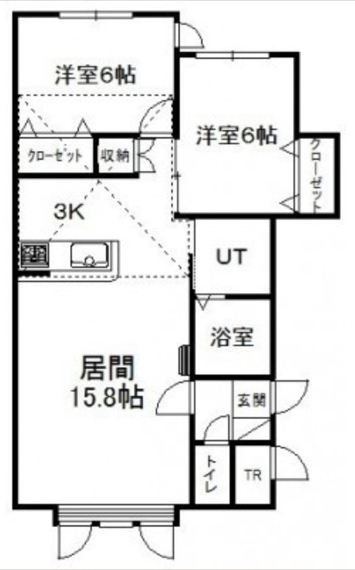 ファーストスター上富良野(2LDK/2階)の間取り写真