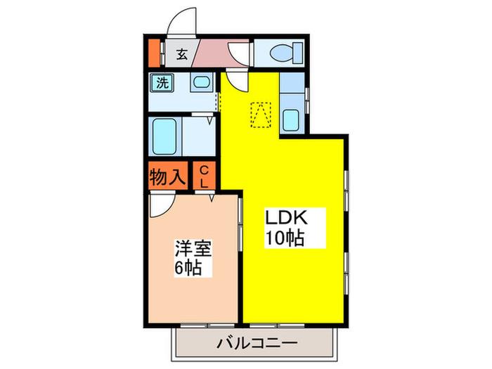 グレース・アベニュー(1LDK/1階)の間取り写真