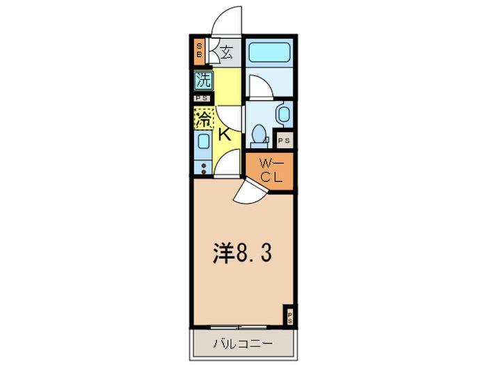 コンフォリア蒲田(1K/13階)の間取り写真