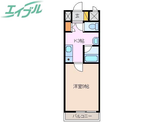 TS SQUARE(1K/4階)の間取り写真