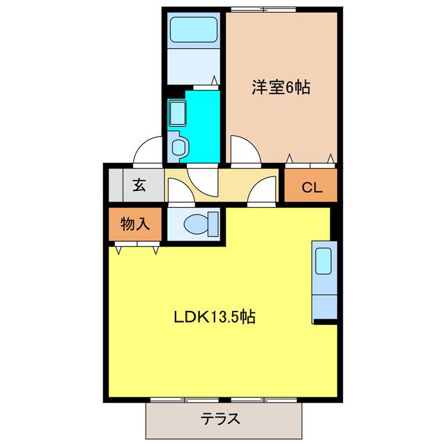 グリーンエクセル(1LDK/1階)の間取り写真
