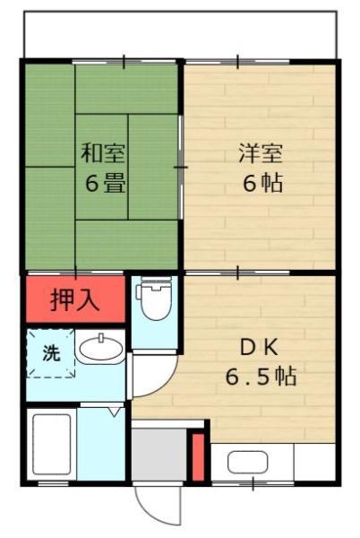 コスモスハイツ(2DK/1階)の間取り写真