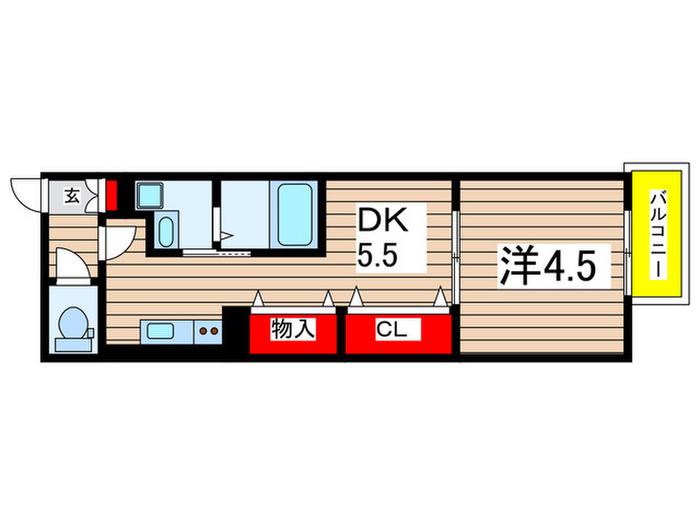 イーグルワン(1DK/3階)の間取り写真