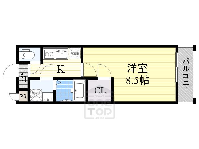 フジパレス吹田ウエストⅤ番館(1K/2階)の間取り写真