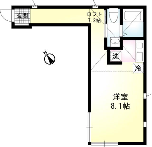 RCスリーレ東十条(1K/2階)の間取り写真