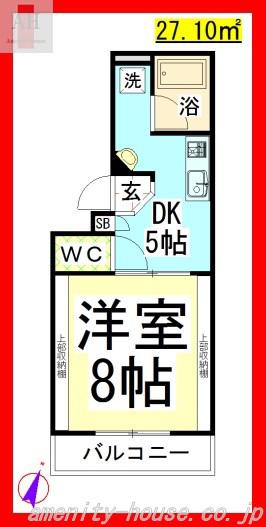 TD エスポワール湘南台(1DK/1階)の間取り写真