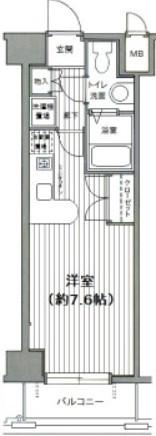 カーサ大井町(ワンルーム/6階)の間取り写真