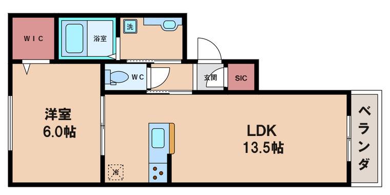 ヴィーブルアリー(1LDK/3階)の間取り写真