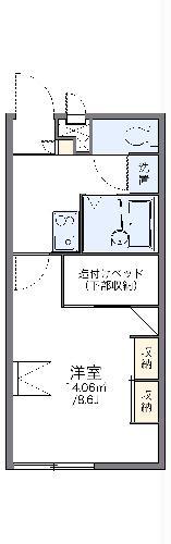 レオパレスフルールII(1K/1階)の間取り写真