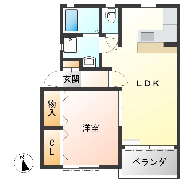 メゾン・ド・ヴァリエ(1LDK/1階)の間取り写真