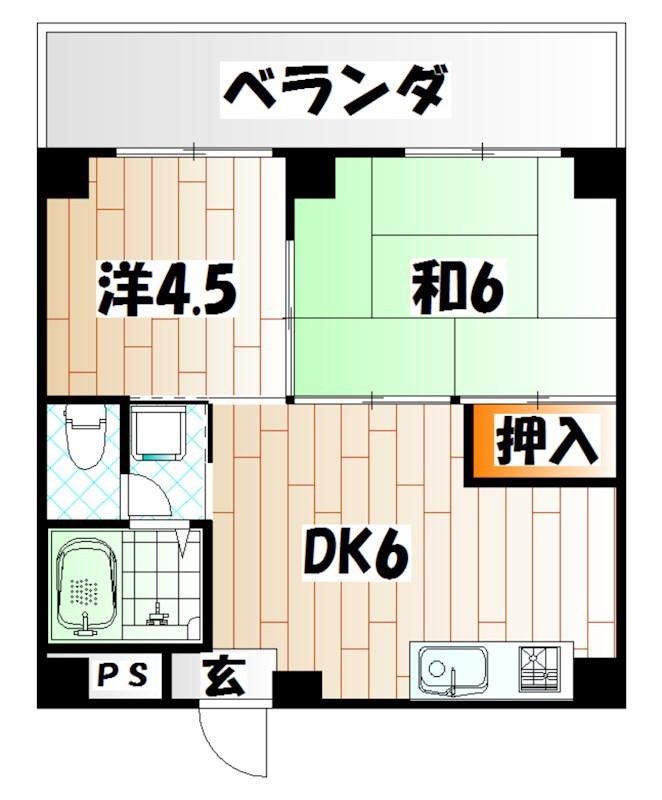 グリーンフィールド緑ヶ丘(2LDK/3階)の間取り写真
