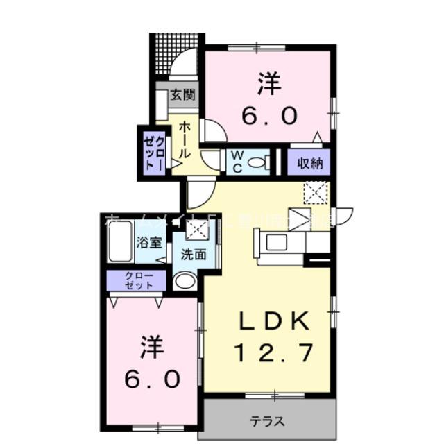 SORELLA II(2LDK/1階)の間取り写真