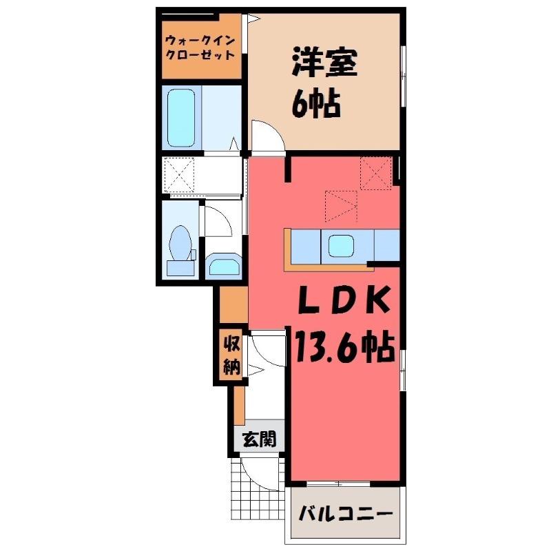 グラン・フィオーレ(1LDK/1階)の間取り写真