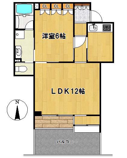 ドルチェ東葛西(1LDK/1階)の間取り写真