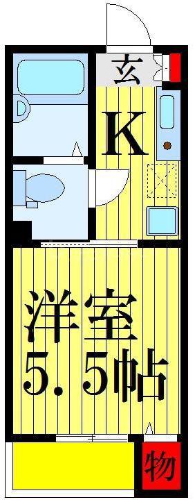 フォセット松戸・上本郷(1K/3階)の間取り写真