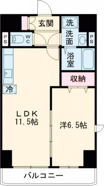 サンモールF.K.D(1LDK/7階)の間取り写真