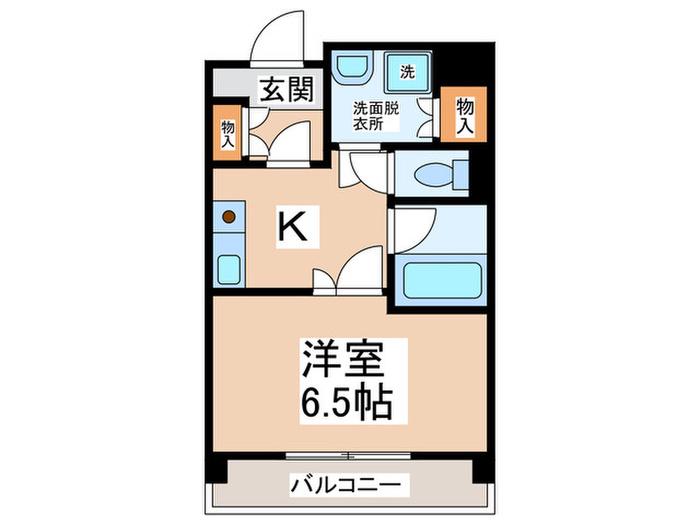 パルコート守行(1K/2階)の間取り写真