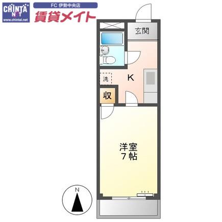 パークシャトー玉城(1K/3階)の間取り写真