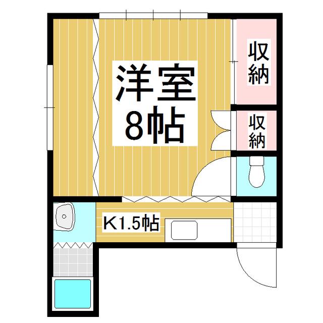 吉川ビル(1K/2階)の間取り写真