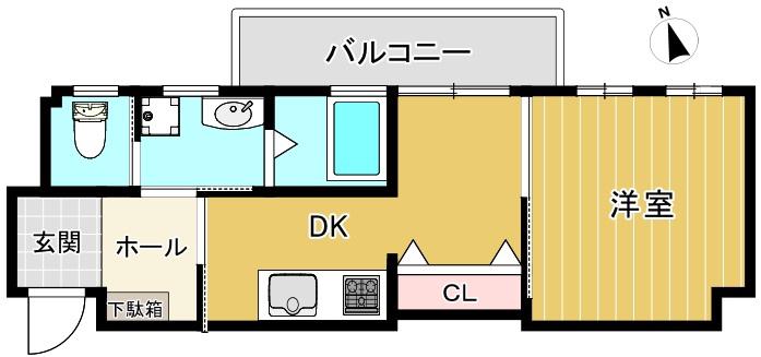 グリーンビュー江古田(1DK/3階)の間取り写真
