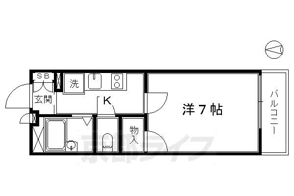 レオパレス HEIAN(1K/2階)の間取り写真