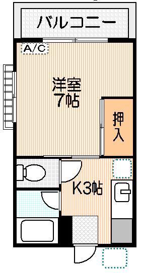 メゾン宮地(1K/1階)の間取り写真