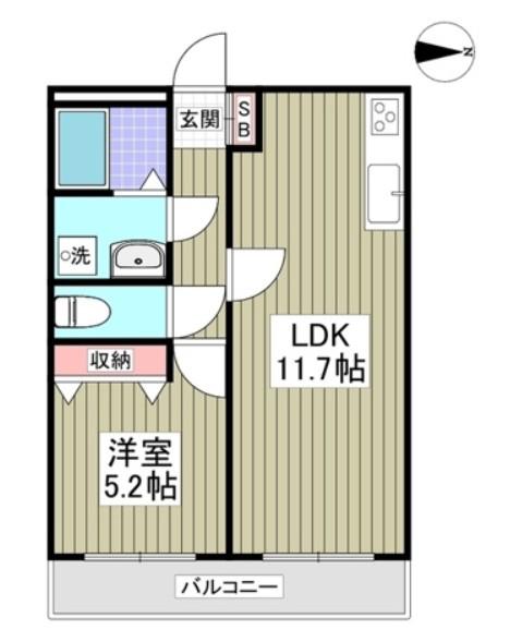 リブレス金町東水元 旧 第六竹石マンション(1LDK/1階)の間取り写真