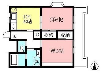 エミール町田 C棟(2DK/1階)の間取り写真