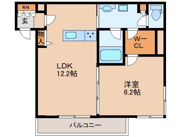 シャーメゾンノルウエスト(1LDK/3階)の間取り写真