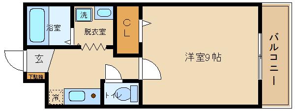 クレパレス1(1K/1階)の間取り写真