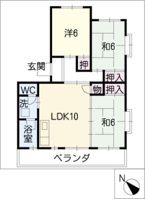 メゾンハピネス(3LDK/4階)の間取り写真