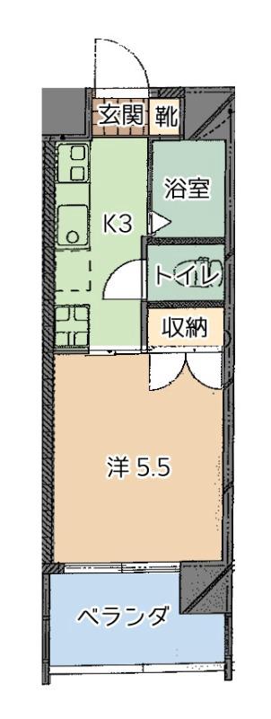 トーマスみなみ(1K/8階)の間取り写真