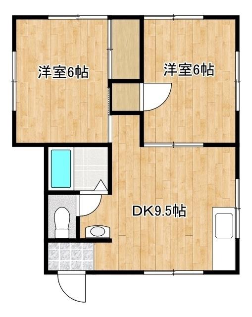 ブランシェ岬II(2DK/1階)の間取り写真
