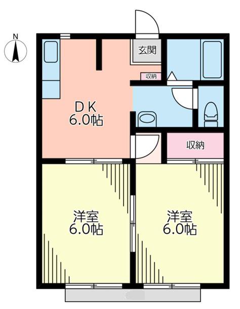 ONハイツ(2DK/2階)の間取り写真