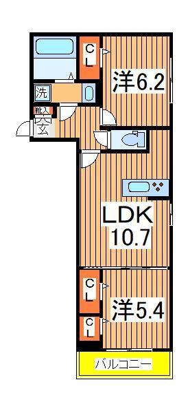 エスポワール(2LDK/1階)の間取り写真