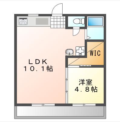 メゾン富田(1LDK/1階)の間取り写真