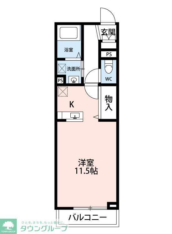 グラシア津田沼II(1K/3階)の間取り写真